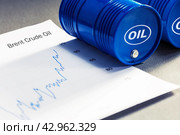 Brent crude oil price moving up. Increasing oil stock price. (2024 год). Редакционное фото, фотограф Сергей Чуйко / Фотобанк Лори
