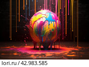 Vibrant Paint glob 3d art. Generate Ai. Стоковое AI-изображение, AI-художник Иван Рябоконь / Фотобанк Лори