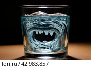 Intriguing Pareidolia phenomenon in glass of water. Generate ai. Стоковое AI-изображение, AI-художник Иван Рябоконь / Фотобанк Лори