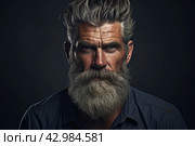 Authoritative Mature bold man banner. Generate ai. Стоковое AI-изображение, AI-художник Иван Рябоконь / Фотобанк Лори