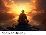Reverential Person prying God. Generate Ai. Стоковое AI-изображение, AI-художник Иван Рябоконь / Фотобанк Лори