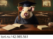 Frugal Piggy bank saving coins. Generate Ai. Стоковое AI-изображение, AI-художник Иван Рябоконь / Фотобанк Лори