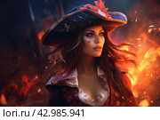 Pirate queen portrait. Generate Ai. Стоковое AI-изображение, AI-художник Иван Рябоконь / Фотобанк Лори