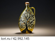 Robust Olive oil bottle virgin. Generate Ai. Стоковое AI-изображение, AI-художник Иван Рябоконь / Фотобанк Лори