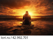 Person prying God. Generate Ai. Стоковое AI-изображение, AI-художник Иван Рябоконь / Фотобанк Лори