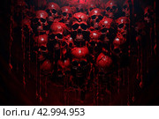 Mysterious Skull creepy blood demons. Generate Ai. Стоковое AI-изображение, AI-художник Иван Рябоконь / Фотобанк Лори