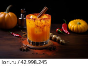 Earthy Pumpkin drink glass organic. Generate Ai. Стоковое AI-изображение, AI-художник Иван Рябоконь / Фотобанк Лори