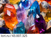 Multifaceted Quartz crystal colorful. Generate Ai. Стоковое AI-изображение, AI-художник Иван Рябоконь / Фотобанк Лори