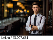 Detail-oriented Restaurant manager. Generate Ai. Стоковое AI-изображение, AI-художник Иван Рябоконь / Фотобанк Лори