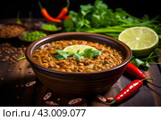 Spicy Chili lentil soup. Generate Ai. Стоковое AI-изображение, AI-художник Иван Рябоконь / Фотобанк Лори