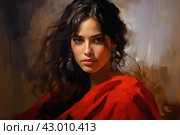 Eloquent Spanish woman. Generate Ai. Стоковое AI-изображение, AI-художник Иван Рябоконь / Фотобанк Лори