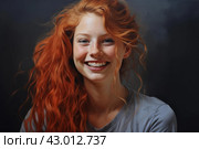 Studious Smiling student girl work. Generate Ai. Стоковое AI-изображение, AI-художник Иван Рябоконь / Фотобанк Лори