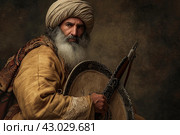 Fearless Ancient Persian nomad warrior. Generate ai. Стоковое AI-изображение, AI-художник Иван Рябоконь / Фотобанк Лори
