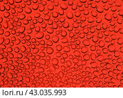 Beautiful background with drops of water in red light similar to pomegranate fruits. Стоковое фото, фотограф Алиев Аслан / Фотобанк Лори