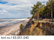 Обмелевшее побережье Обского водохранилища после сброса воды. Бердск. Новосибирская область. Западная Сибирь. Апрель. Стоковое фото, фотограф Евгений Мухортов / Фотобанк Лори