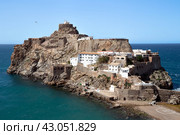 Penon de Velez de la Gomera - Spanish exclave, peninsula, connected to Morocco by shortest border in the world. Стоковое фото, фотограф Евгений Ткачёв / Фотобанк Лори