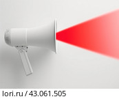 Megaphone Broadcasting Message. Стоковое AI-изображение, AI-художник Кирилл Черезов / Фотобанк Лори