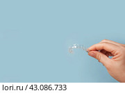 Transparent Dental Clear Aligners on Blue. Invisible Braces. Prevention Gums Treatment. Retainers for Dentistry Correction. Invisalign Orthodontics concept. Alignment of Teeth. Dentofacial Orthopedics. Стоковое фото, фотограф Марина Демидюк / Фотобанк Лори