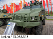 Трофейный бронеавтомобиль Варта (украина). Выставка трофейного вооружения и военной техники, захваченной российскими военными в ходе спецоперации. Парк Победы на Поклонной горе, Москва (2024 год). Редакционное фото, фотограф Pukhov K / Фотобанк Лори