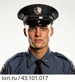 Police Officer Posing for Picture. Стоковое AI-изображение, AI-художник Юлия Гапеенко / Фотобанк Лори