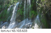 Beautiful El Nicho Waterfalls in Cuba. El Nicho is located inside the Gran Parque Natural Topes de Collantes a forested park that extends across the Sierra Escambray mountain range in central Cuba (2024 год). Стоковое видео, видеограф Алексей Кузнецов / Фотобанк Лори