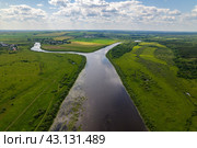 Река Пижма и её приток Немда (аэросъемка 2023 года) Стоковое фото, фотограф Владислав Самошкин / Фотобанк Лори