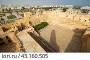 Monastir in Tunisia is an ancient city and popular tourist destination on Mediterranean Sea. Landscape view of main fortress of city. Стоковое фото, фотограф Яков Филимонов / Фотобанк Лори