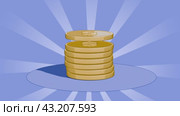Coin for casino. Currency. Donations. Money, bank, loans. A gold coin with a dollar symbol is tilted and rotated. Money, profit, investment, business growth, economy, finance and success concept. Стоковая анимация, аниматор Alexander / Фотобанк Лори