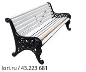 Park bench isolated on a white background. Стоковое фото, фотограф Фотограф / Фотобанк Лори