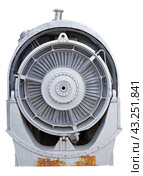 Морской корабельный турбовальный двигатель на белом фоне. Marine ship turboshaft engine on a white background. Стоковое фото, фотограф Татьяна Д / Фотобанк Лори
