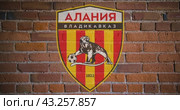 Луч проектора в цветах эмблемы футбольного клуба Спартак Алания Владикавказ на кирпичной стене. Бесшовная анимация. Стоковая анимация, аниматор Александр Кузнецов / Фотобанк Лори