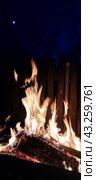 Burning bonfire in the dark. Стоковое фото, фотограф Andrew_Swarga / Фотобанк Лори