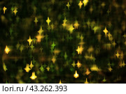 Abstract fuzzy dark background with green and yellow glowing stars. Стоковое фото, фотограф Светлана Ильева (Иванова) / Фотобанк Лори