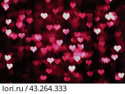 Dark valentine background with red hearts. Стоковое фото, фотограф Светлана Ильева (Иванова) / Фотобанк Лори
