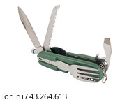 Мултитул. Карманный набор инструментов на белом фоне. Multifunction knife isolated on white background. Стоковое фото, фотограф Татьяна Д / Фотобанк Лори
