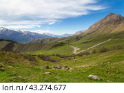 Panoramic view of the Caucasus mountains. Стоковое фото, фотограф Юлия Белоусова / Фотобанк Лори