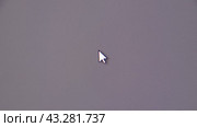 Moving the mouse cursor over the gray screen of the monitor. Стоковое видео, видеограф Леонид Еремейчук / Фотобанк Лори