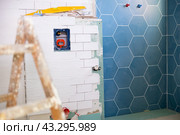 Interior of the bathroom during renovation work. Стоковое фото, фотограф Яков Филимонов / Фотобанк Лори