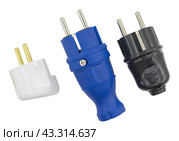 Электрические вилки на белом фоне. The electric plug on a white background. Стоковое фото, фотограф Татьяна Д / Фотобанк Лори