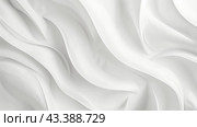 White abstract background with waves. Creative Architectural Concept. Modern simple ripple pattern. White radial web template background, brochure cover, app. Material style. Geometric surge billow. Стоковое AI-изображение, AI-художник Марина Демидюк / Фотобанк Лори