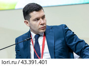 Россия. Санкт-Петербург. Министр промышленности и торговли Антон Алиханов. Петербургский международный экономический форум. Russia. Saint-Petersburg. Minister of Industry and Trade Anton Alikhanov. St. Petersburg International Economic Forum. (2024 год). Редакционное фото, фотограф Алексей Смышляев / Фотобанк Лори
