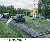 76-мм дивизионная пушка ЗИС-3 образца 1942 года. СССР. Экспозиция боевой техники в музее Парка Победы в Москве. Техника времен второй мировой войны (2024 год). Редакционное фото, фотограф Константин Григорьев / Фотобанк Лори