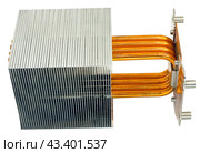 Радиатор для компьютерного микропроцессора. The heatsink for CPU on white background. Стоковое фото, фотограф Татьяна Д / Фотобанк Лори