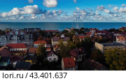 Zelenogradsk, Russia - October 9, 2022: Cityscape Cranz top ariel view. Редакционное фото, фотограф Наталья Симакова / Фотобанк Лори