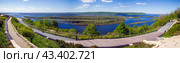 Samara Luka. View of the Volga, Zhigulevsky Gate. Helipad (2024 год). Стоковое фото, фотограф Акиньшин Владимир / Фотобанк Лори