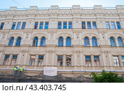 Дом баронессы Л.К.фон Таубе на реставрации. Санкт-Петербург, Пушкинская, 20, литера А. Редакционное фото, фотограф Татьяна Шикова / Фотобанк Лори