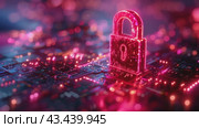 Cyber security and data protection on internet. virtual lock shield, secure access, encrypted connection. Password protected system and storage. Cybersecurity technology. Стоковое AI-видео, аниматор Ирина Михайличенко / Фотобанк Лори