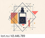 Geometric Abstract Perfume Bottle Art. Стоковое AI-изображение, AI-художник Кирилл Черезов / Фотобанк Лори