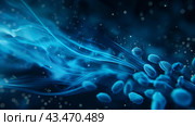 Ethereal Blue Microcosm. Стоковое AI-изображение, AI-художник Кирилл Черезов / Фотобанк Лори
