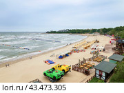 Пляж в Бэйдайхэ, Китай (2024 год). Стоковое фото, фотограф Римма Тельнова / Фотобанк Лори